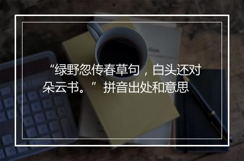 “绿野忽传春草句，白头还对朵云书。”拼音出处和意思