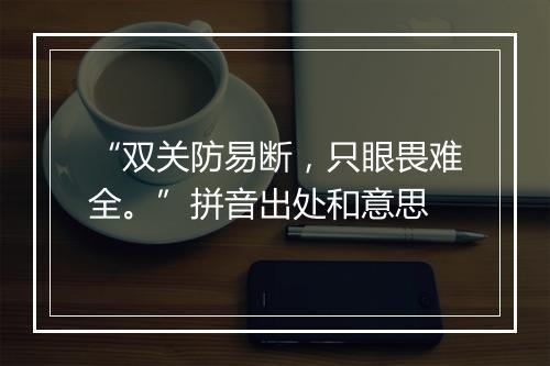 “双关防易断，只眼畏难全。”拼音出处和意思