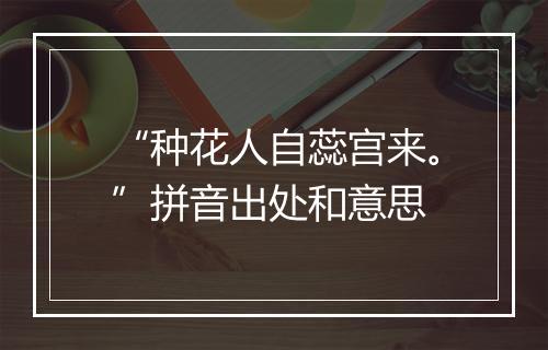 “种花人自蕊宫来。”拼音出处和意思