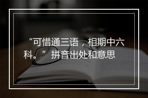 “可惜通三语，相期中六科。”拼音出处和意思