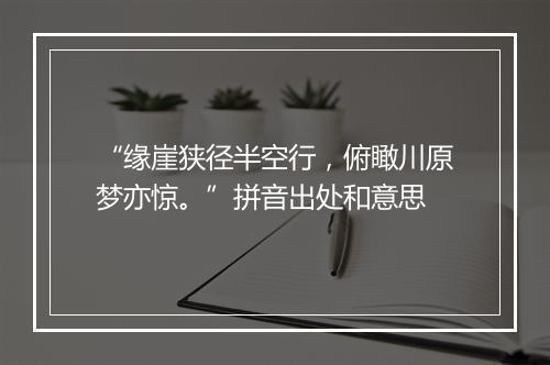 “缘崖狭径半空行，俯瞰川原梦亦惊。”拼音出处和意思