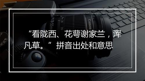 “看陇西、花萼谢家兰，浑凡草。”拼音出处和意思