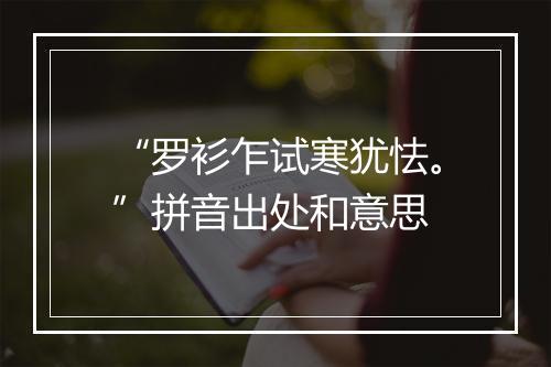 “罗衫乍试寒犹怯。”拼音出处和意思