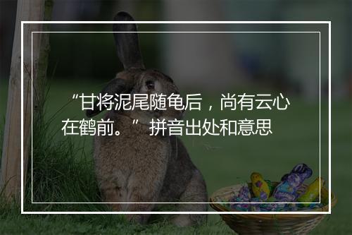 “甘将泥尾随龟后，尚有云心在鹤前。”拼音出处和意思