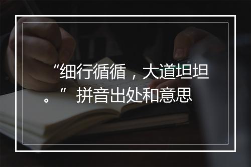 “细行循循，大道坦坦。”拼音出处和意思