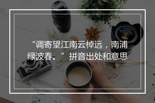 “调寄望江南云棹远，南浦绿波春。”拼音出处和意思