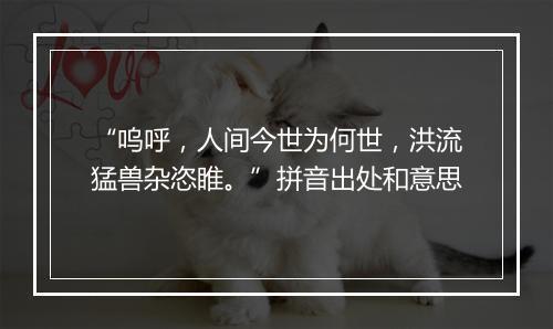 “呜呼，人间今世为何世，洪流猛兽杂恣睢。”拼音出处和意思