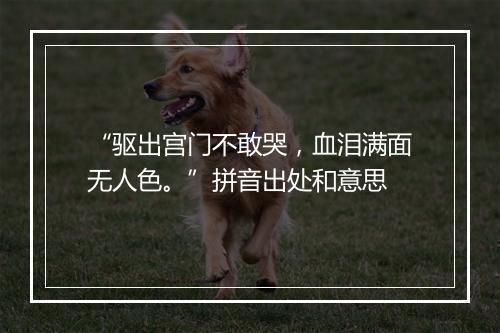 “驱出宫门不敢哭，血泪满面无人色。”拼音出处和意思