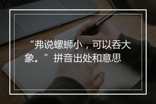 “弗说螺蛳小，可以吞大象。”拼音出处和意思