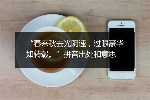 “春来秋去光阴速，过眼豪华如转毂。”拼音出处和意思