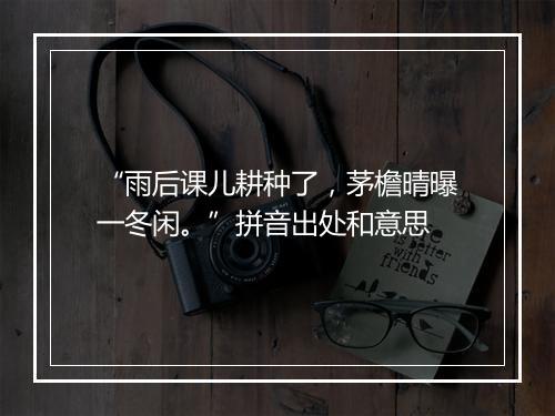 “雨后课儿耕种了，茅檐晴曝一冬闲。”拼音出处和意思