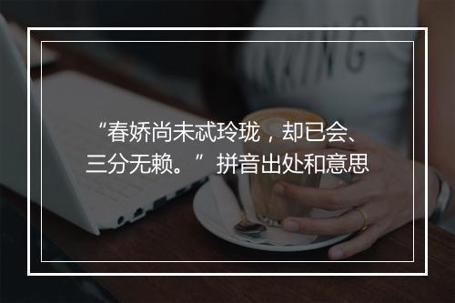 “春娇尚未忒玲珑，却已会、三分无赖。”拼音出处和意思