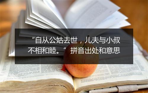 “自从公姑去世，儿夫与小叔不相和睦。”拼音出处和意思