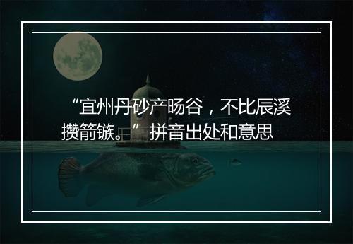 “宜州丹砂产旸谷，不比辰溪攒箭镞。”拼音出处和意思