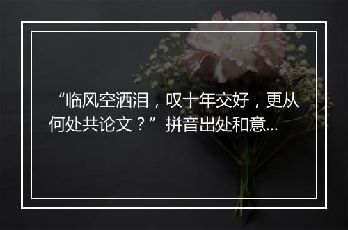 “临风空洒泪，叹十年交好，更从何处共论文？”拼音出处和意思