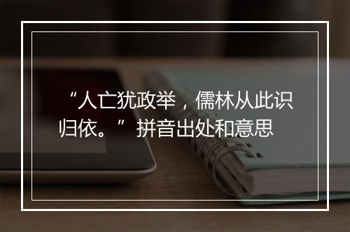 “人亡犹政举，儒林从此识归依。”拼音出处和意思