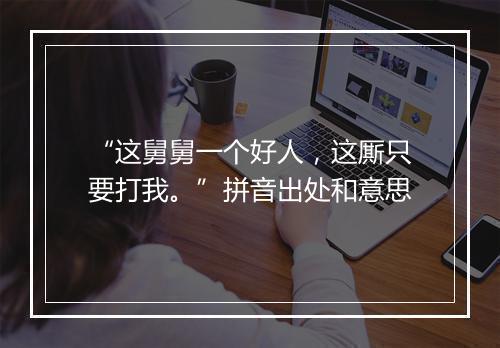 “这舅舅一个好人，这厮只要打我。”拼音出处和意思