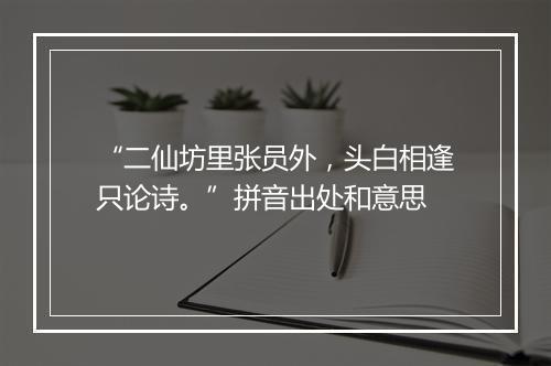 “二仙坊里张员外，头白相逢只论诗。”拼音出处和意思