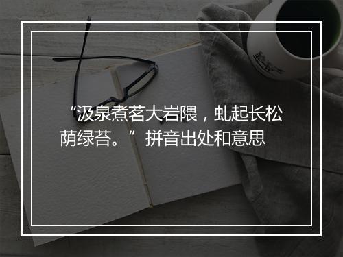 “汲泉煮茗大岩隈，虬起长松荫绿苔。”拼音出处和意思