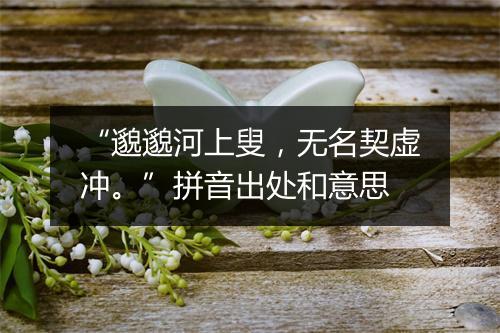 “邈邈河上叟，无名契虚冲。”拼音出处和意思