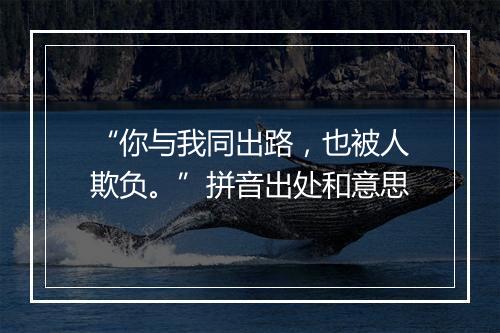 “你与我同出路，也被人欺负。”拼音出处和意思