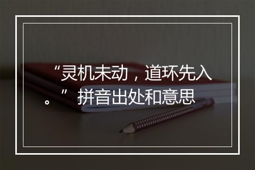 “灵机未动，道环先入。”拼音出处和意思