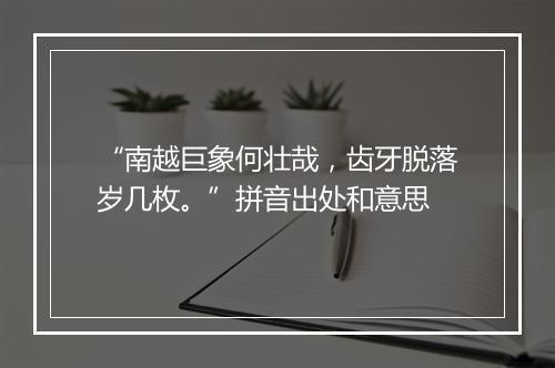 “南越巨象何壮哉，齿牙脱落岁几枚。”拼音出处和意思