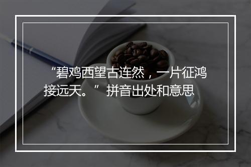 “碧鸡西望古连然，一片征鸿接远天。”拼音出处和意思