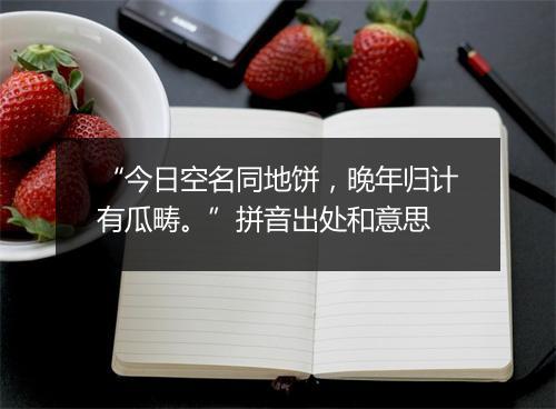 “今日空名同地饼，晚年归计有瓜畴。”拼音出处和意思