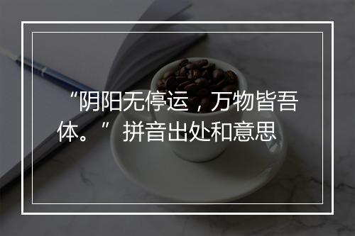 “阴阳无停运，万物皆吾体。”拼音出处和意思