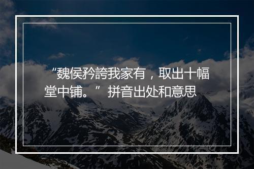 “魏侯矜誇我家有，取出十幅堂中铺。”拼音出处和意思