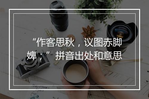 “作客思秋，议图赤脚婢；”拼音出处和意思