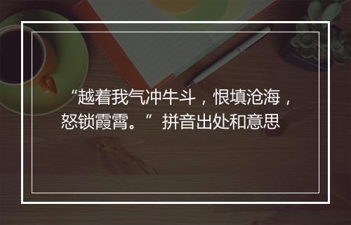 “越着我气冲牛斗，恨填沧海，怒锁霞霄。”拼音出处和意思