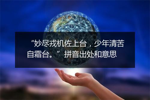 “妙尽戎机佐上台，少年清苦自霜台。”拼音出处和意思