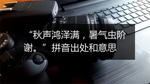 “秋声鸿泽满，暑气虫阶谢。”拼音出处和意思