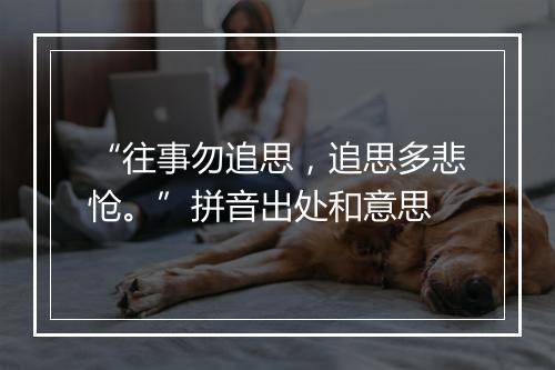 “往事勿追思，追思多悲怆。”拼音出处和意思