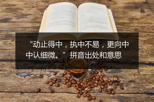 “动止得中，执中不易，更向中中认细微。”拼音出处和意思