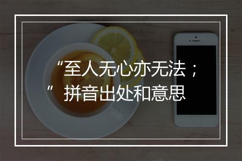 “至人无心亦无法；”拼音出处和意思