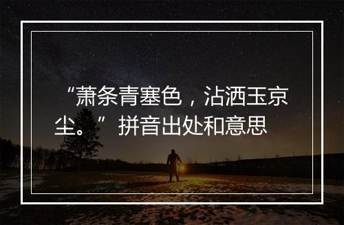 “萧条青塞色，沾洒玉京尘。”拼音出处和意思