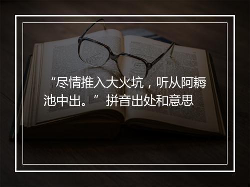 “尽情推入大火坑，听从阿耨池中出。”拼音出处和意思