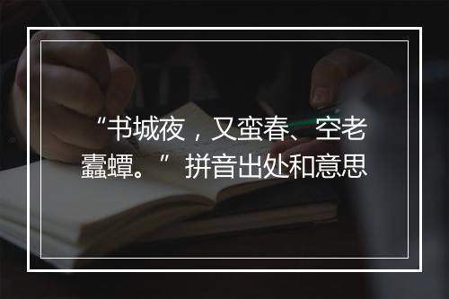 “书城夜，又蛮春、空老蠹蟫。”拼音出处和意思