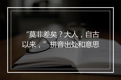 “莫非差矣？大人，自古以来，”拼音出处和意思