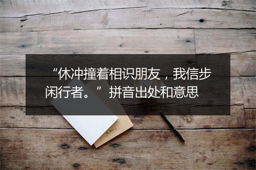 “休冲撞着相识朋友，我信步闲行者。”拼音出处和意思