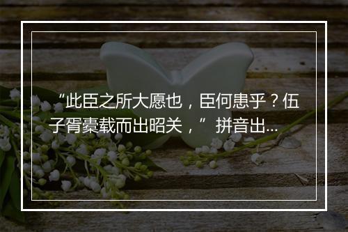 “此臣之所大愿也，臣何患乎？伍子胥橐载而出昭关，”拼音出处和意思