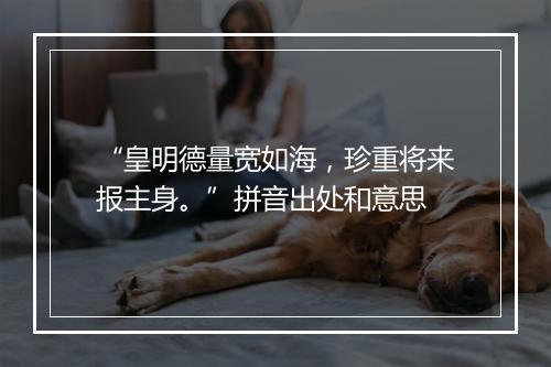 “皇明德量宽如海，珍重将来报主身。”拼音出处和意思