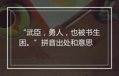 “武臣，勇人，也被书生困。”拼音出处和意思