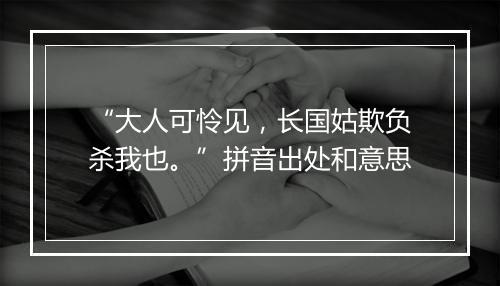 “大人可怜见，长国姑欺负杀我也。”拼音出处和意思