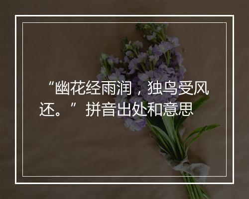 “幽花经雨润，独鸟受风还。”拼音出处和意思