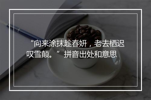 “向来涂抹趁春妍，老去栖迟叹雪颠。”拼音出处和意思