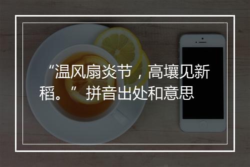 “温风扇炎节，高壤见新稻。”拼音出处和意思